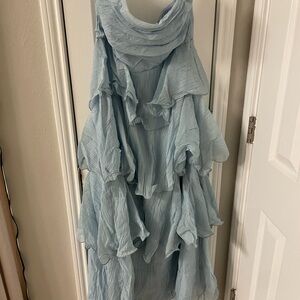 Selfie Leslie Light Blue Asymmetrical Dress